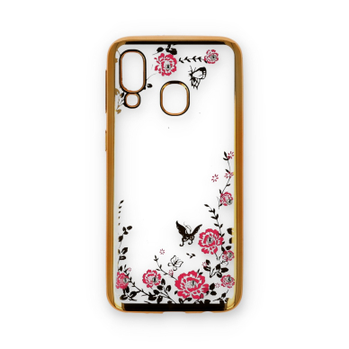 Samsung A40 aukso spalvos perfect FLOWERS nugarėlė 1