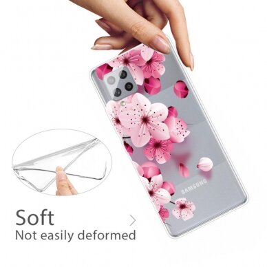 Samsung A42 5G Tracy clear nugarėlė Pink Flower 3