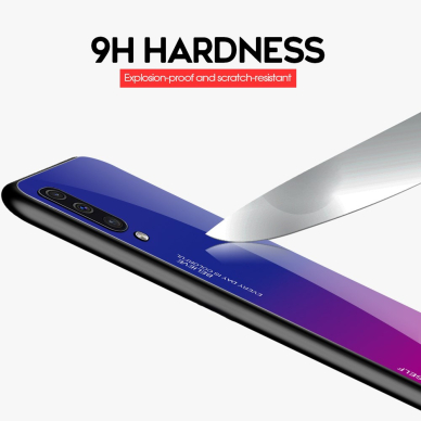 Samsung A50 mėlyna+rožinė tracy GLASS nugarėlė 9
