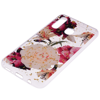 Samsung A50 Tracy clear glitter nugarėlė Pretty Flowers 2