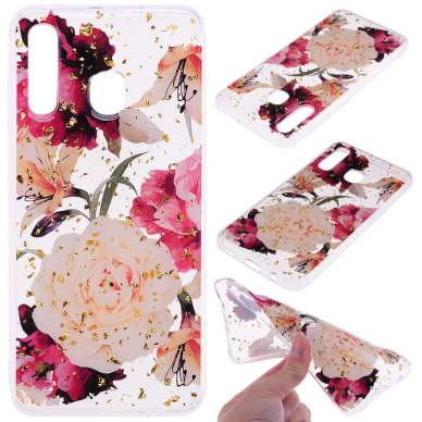 Samsung A50 Tracy clear glitter nugarėlė Pretty Flowers