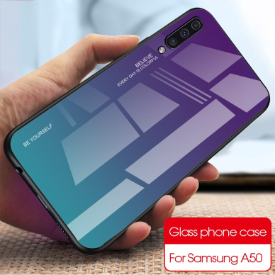 Samsung A50 violetinė+mėlyna tracy GLASS nugarėlė 5