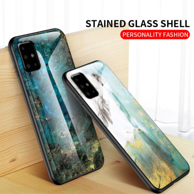 Samsung A51 Blue marble GLASS nugarėlė 3