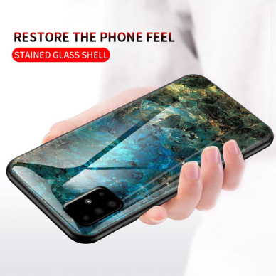 Samsung A51 Blue marble GLASS nugarėlė 4
