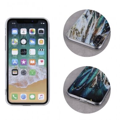 Samsung A51 Gold Glam Feathers nugarėlė 2