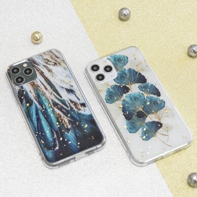Samsung A51 Gold Glam Feathers nugarėlė 9
