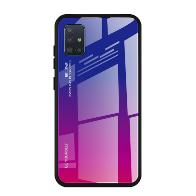 Samsung A51 mėlyna+rožinė Tracy GLASS nugarėlė 2