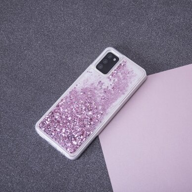 Samsung A51 pink WATER SPARKLE nugarėlė 7