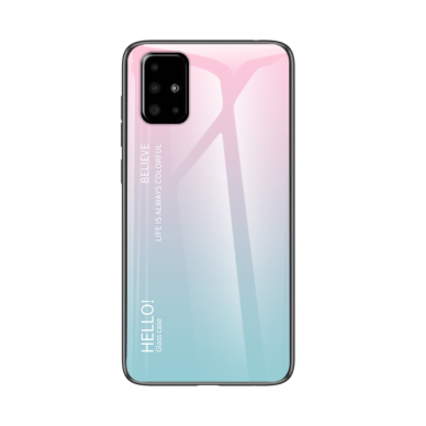 Samsung A51 rožinė+mėta Tracy GLASS nugarėlė 1