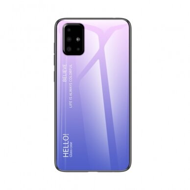 Samsung A51 rožinė+violetinė Tracy GLASS nugarėlė 1