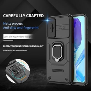 Samsung A53 5G black RING ARMOR WITH CAMSHIELD nugarėlė 1