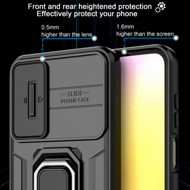 Samsung A53 5G black RING ARMOR WITH CAMSHIELD nugarėlė 2