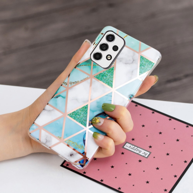 Samsung A53 5G Tracy nugarėlė Geometric marble Green/White 2