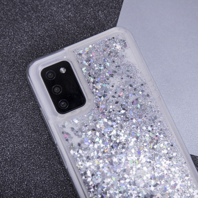 Samsung A54 5G sidabro spalvos WATER SPARKLE nugarėlė 6