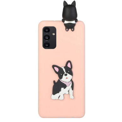Samsung A54 5G šviesiai rožinė nugarėlė Dog 4D 1