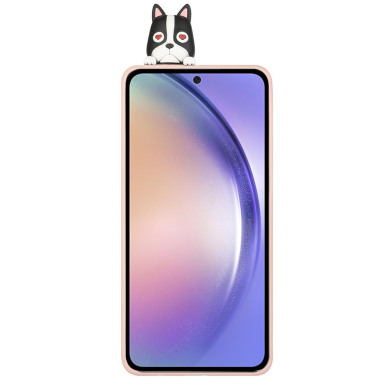 Samsung A54 5G šviesiai rožinė nugarėlė Dog 4D 2