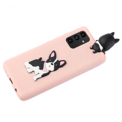 Samsung A54 5G šviesiai rožinė nugarėlė Dog 4D 3