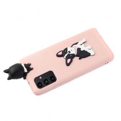 Samsung A54 5G šviesiai rožinė nugarėlė Dog 4D 4