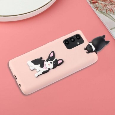 Samsung A54 5G šviesiai rožinė nugarėlė Dog 4D 5