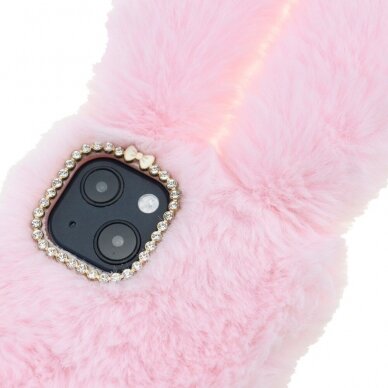 Samsung A54 5G šviesiai rožinė nugarėlė Fluffy rabbit 1
