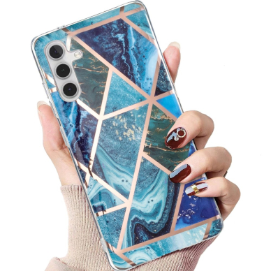 Samsung A54 5G Tracy nugarėlė Geometric Blue/Green marble 2