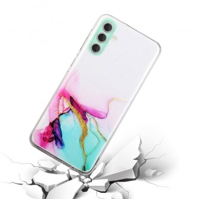 Samsung A54 5G Tracy nugarėlė LASER MARBLE Red/Yellow 1