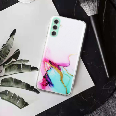 Samsung A54 5G Tracy nugarėlė LASER MARBLE Red/Yellow 3