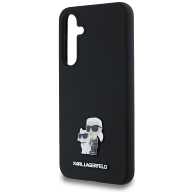 Samsung A55 5G black Liquid Silicone Karl&Choupette Metal Pin KARL LAGERFELD nugarėlė 5