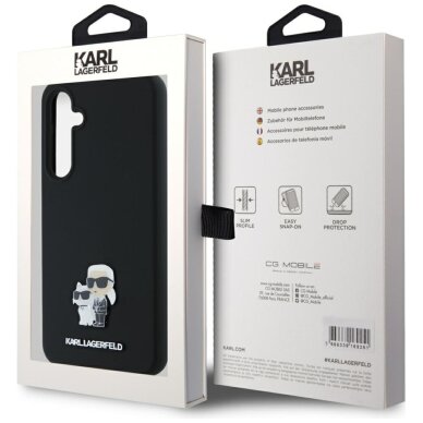 Samsung A55 5G black Liquid Silicone Karl&Choupette Metal Pin KARL LAGERFELD nugarėlė 7
