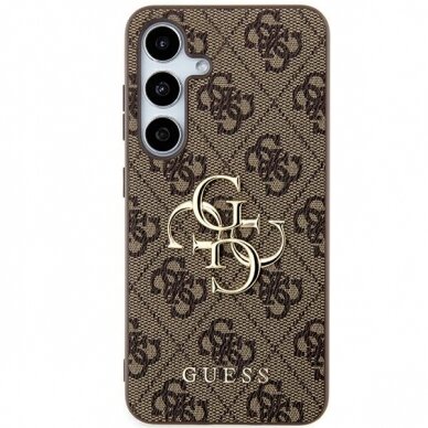 Samsung A55 5G brown PU Leather 4G Metal Logo GUESS nugarėlė 2