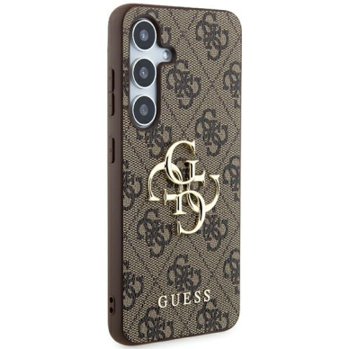 Samsung A55 5G brown PU Leather 4G Metal Logo GUESS nugarėlė 3
