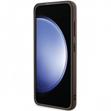 Samsung A55 5G brown PU Leather 4G Metal Logo GUESS nugarėlė 4