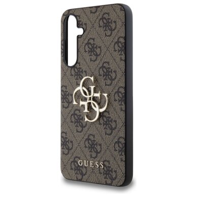 Samsung A55 5G brown PU Leather 4G Metal Logo GUESS nugarėlė 5