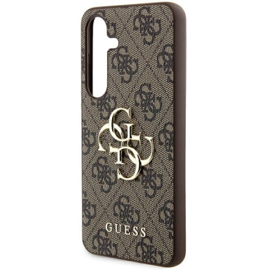 Samsung A55 5G brown PU Leather 4G Metal Logo GUESS nugarėlė 5