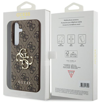 Samsung A55 5G brown PU Leather 4G Metal Logo GUESS nugarėlė 7