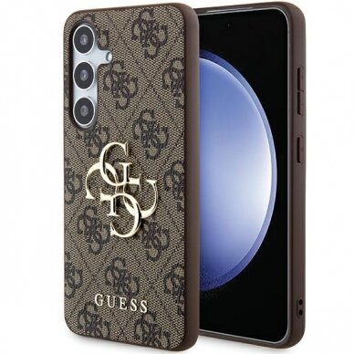 Samsung A55 5G brown PU Leather 4G Metal Logo GUESS nugarėlė