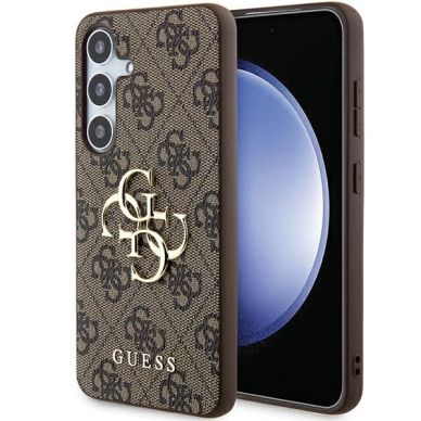 Samsung A55 5G brown PU Leather 4G Metal Logo GUESS nugarėlė