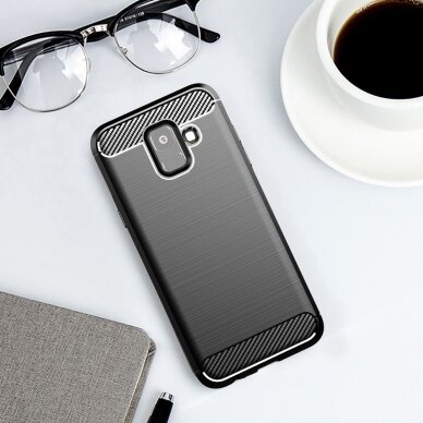 Samsung A6 2018 juoda LYGCARBON nugarėlė 5