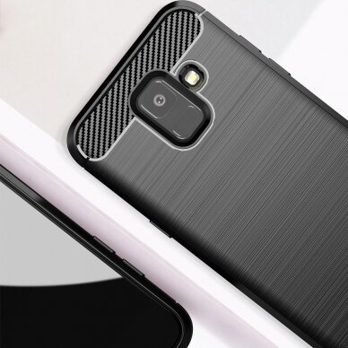 Samsung A6 2018 juoda LYGCARBON nugarėlė 1