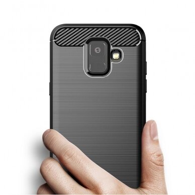 Samsung A6 2018 juoda LYGCARBON nugarėlė 4