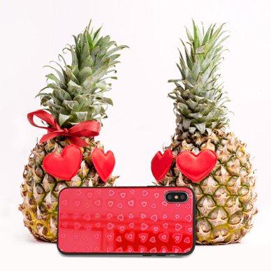 Samsung A7 2018 juoda HEART GLASS nugarėlė 2