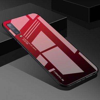 Samsung A7 2018 raudona tracy GLASS nugarėlė 4