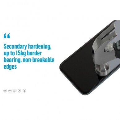 Samsung A70 juodas pilnas Mr.Monkey 5D apsauginis stiklas 6