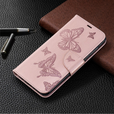 Samsung A70 rausvas Tracy K.FLEXI dėklas Drugeliai 6