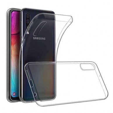 Samsung A70 skaidri ULTRA SLIM 0,5 mm nugarėlė