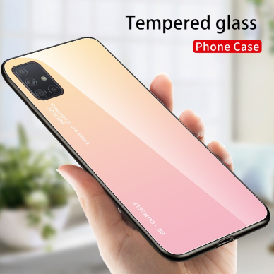 Samsung A71 gelsva+rausva Tracy GLASS nugarėlė 1