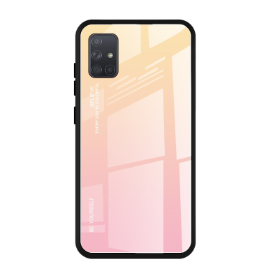 Samsung A71 gelsva+rausva Tracy GLASS nugarėlė 2