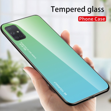Samsung A71 melsva+žalsva Tracy GLASS nugarėlė 1