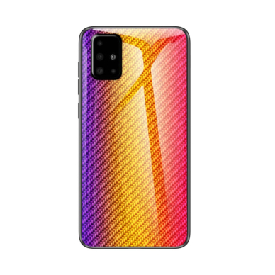 Samsung A71 oranžinė CARBON GLASS nugarėlė 1