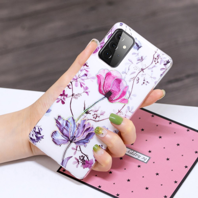 Samsung A72/A72 5G balta Tracy nugarėlė Lotus Flower 1